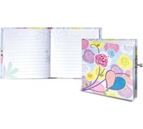 Блокнот BRAUBERG 135 х135 мм, А6, 60л, тверд. переплет, металл. замок, блестки, цв., 123551