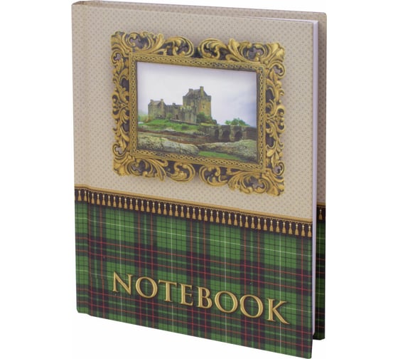 Блокнот BRAUBERG 110 х147 мм, А6, 80л, ламинир. обложка, выборочн. лак, клетка, Шотландка, 123245 1