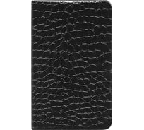 Блокнот BRAUBERG 95х145 мм, А7+, Py, 64л, лакированный крокодил, черный, 128050