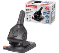 Дырокол BRAUBERG металлический МОЩНЫЙ "Heavy duty" до 65 листов, эргономичный, черный 228496