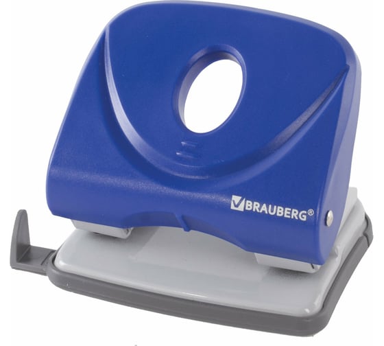 Дырокол BRAUBERG "Original", до 25 листов, синий, 222543