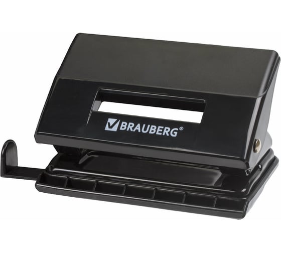 Дырокол BRAUBERG "Black Jack", до 10 листов, черный, 227795