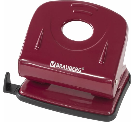 Дырокол BRAUBERG металлический Universal, до 25л, бордовый 222552
