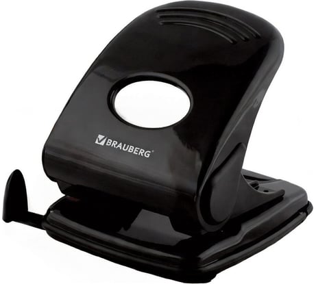 Дырокол BRAUBERG металлический Style, до 40л, черный, 220947
