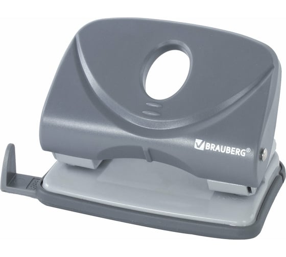 Дырокол BRAUBERG "Original", до 20 листов, серый, 222541 1
