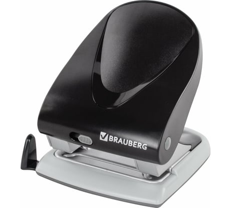 Дырокол BRAUBERG "G-Line", до 40 листов, черный, 224341