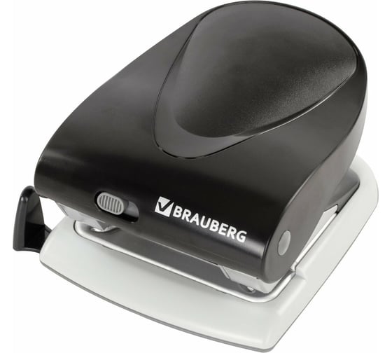Дырокол BRAUBERG "G-Line", до 40 листов, черный, 224341