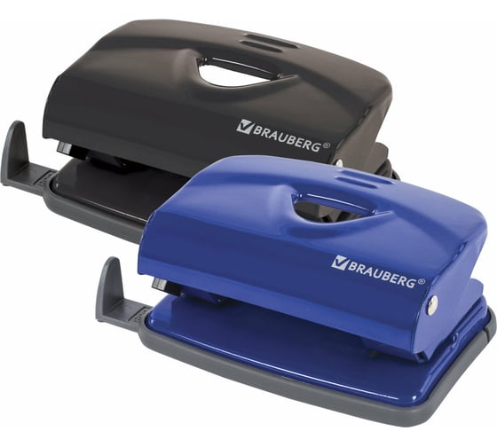 Дырокол BRAUBERG металлический Universal+, до 25л, черный, 222526
