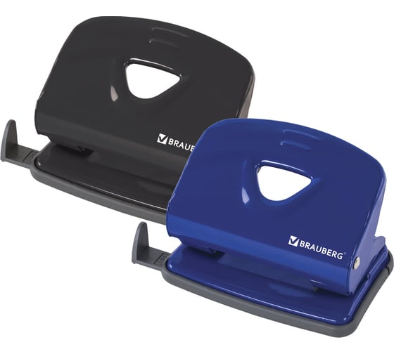 Дырокол BRAUBERG металлический Universal+, до 20л, черный, 222525 1