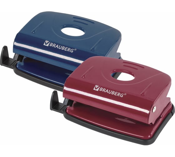 Дырокол BRAUBERG металлический Universal, до 20л, бордовый 222551