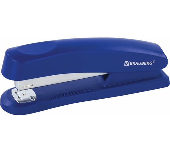 Степлер №24/6, 26/6 BRAUBERG Standard+, до 30 листов, полнозагрузочный, синий, 228607 1