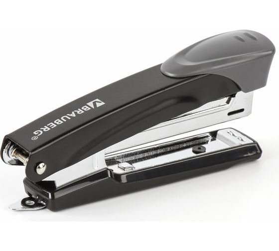 Степлер №10 BRAUBERG Universal+, металлический до 12 листов, с антистеплером, черный, 227776