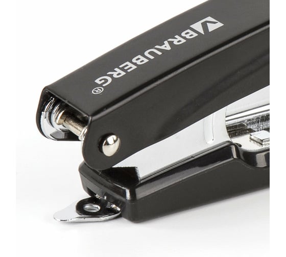 Степлер №10 BRAUBERG Universal+, металлический до 12 листов, с антистеплером, черный, 227776