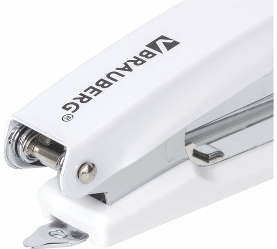 Степлер №10 BRAUBERG Universal+, металлический до 12 листов, с антистеплером, белый, 227778