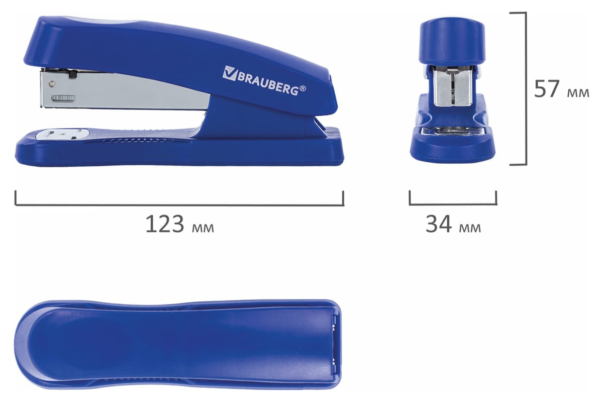 Степлер №24/6, 26/6 BRAUBERG Standard+, до 30 листов, синий, 228609 -  выгодная цена, отзывы, характеристики, фото - купить в Москве и РФ