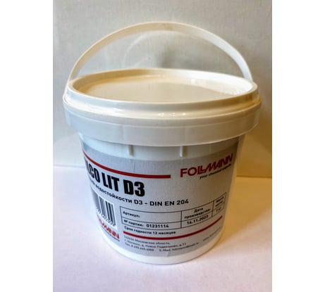 Клей Follmann FOLCO LIT D3 W91/1 ведро 1 кг 14301-006-462-11