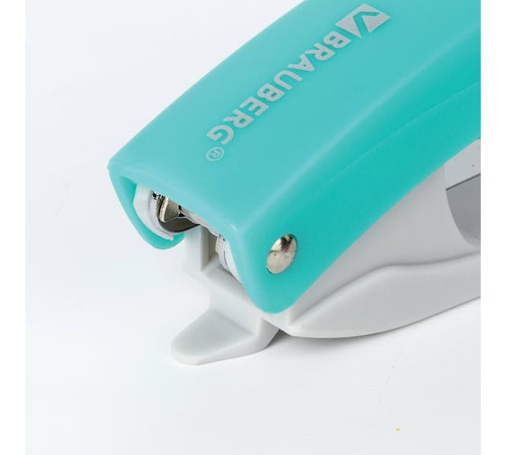 Степлер №10 BRAUBERG Original, до 12л, с антистеплером, бирюза, 227765