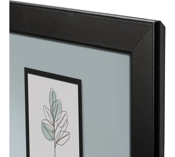 Рамка BRAUBERG 30x40 см, небьющаяся, аналог Ikea, багет 21 мм, МДФ, Idea, черная 391373