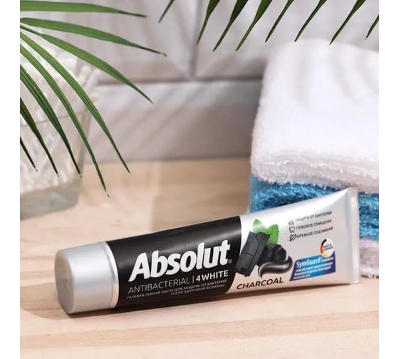 Зубная паста ABSOLUT antibacterial 4WHITE, 110 г в пенале 8074