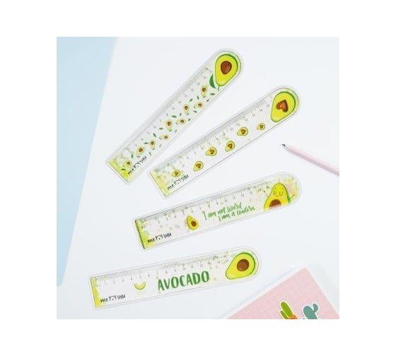 Линейка MESHU Avocado 15 см ПВХ с блестками гибкая ассорти европодвес SRav65523 SRav_65523