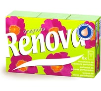 Платочки бумажные Renova 4 слоя, 6 пачек по 10 листов Flore Magnolia 5601028003582