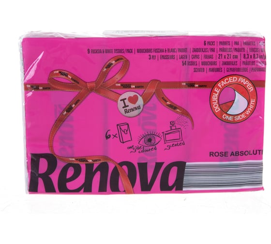 Бумажные платочки Renova 6 пачек по 10 листов Fucsia 5601028020602 1