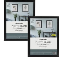 Рамка BRAUBERG 30x40 см, небьющаяся, Комплект 2 штуки, багет 21 мм, МДФ, Idea, черная 391395