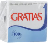 Бумажная салфетка Gratias белая, 24х24, 1 слой, 90 шт 4680004090243