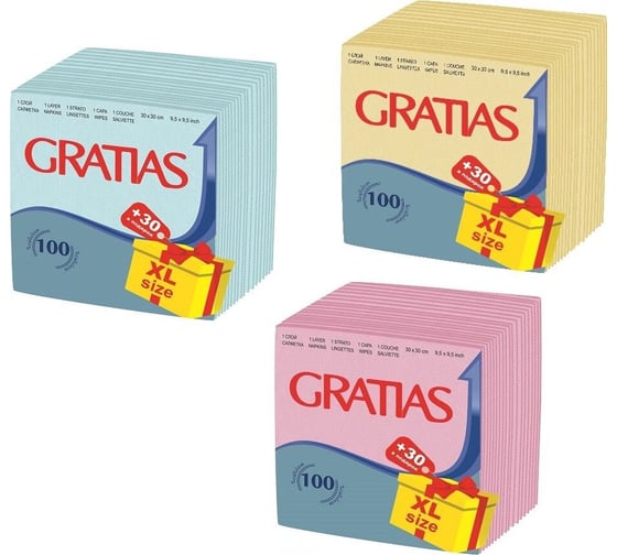 Бумажная салфетка Gratias XXL, 1 слой, 120 шт 4680004091516