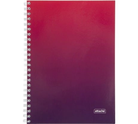 Бизнес-тетрадь Attache А5 96 листов, Градиент Малиновый клетка, 65 г, гребень, УФ-лак 1919322