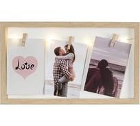 Рамка для фотографий Bergenson Bjorn с подсветкой Everyday, 22x38 см, белая/натуральное дерево BB0000515