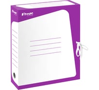 Короб архивный Комус гофрокартон, 75 мм, сиреневый корешок 169225