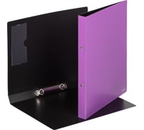 Папка на 2-х кольцах Комус 25 мм, сиреневая, с карманом СD/визитки 172058