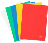 Папка-уголок Стамм А4, 180 мкм, пластик, 20 шт в комплекте, прозрачная, ассорти ММ-31322