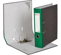 Папка-регистратор Комус мрамор, картон 75 мм, зеленый корешок 172053