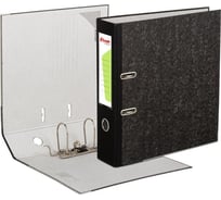 Папка-регистратор Комус с арочным механизмом, мрамор, 80 мм, черный корешок 1017486