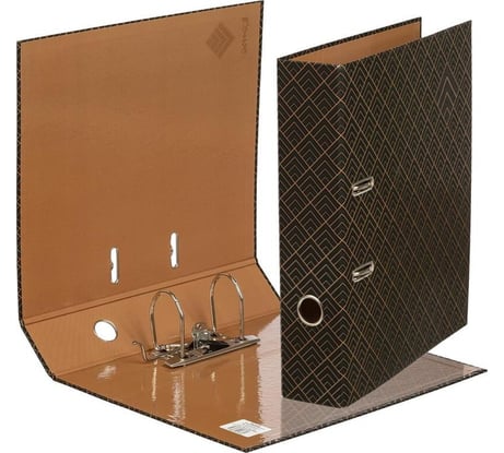 Папка-регистратор Комус Art Deco черный, УФ-лак, 75мм 1217770