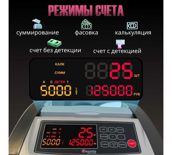 Счетчик банкнот Cassida 5550 UV/MG 000010