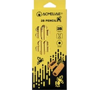 Набор чернографитных карандашей ACMELIAE 2B For exam с держателем-ластиком и точилкой, 10 шт 43201