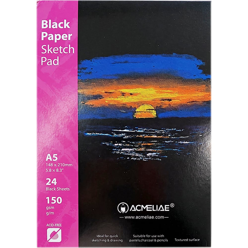 Скетчбук для рисования ACMELIAE А5 148x210 мм черная бумага 43854 ...