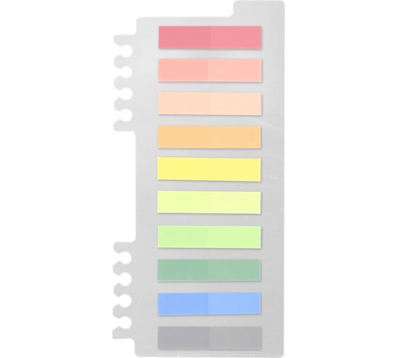Закладки клейкие пастельные BRAUBERG Pastel, пластиковые, 45x10 мм, 10 цветов х 20 листов 115579