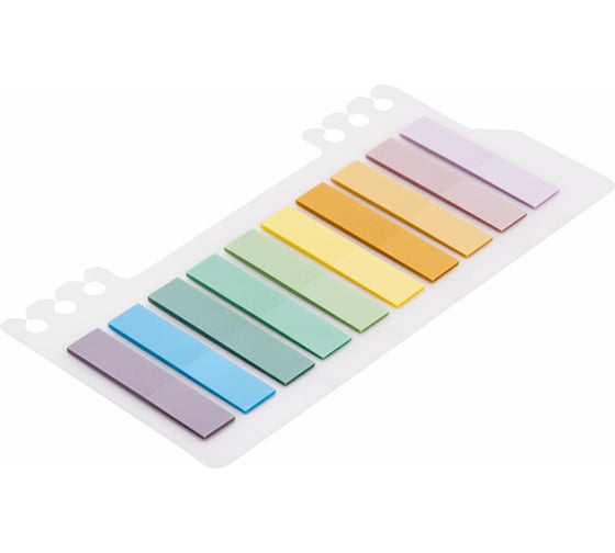 Закладки клейкие пастельные BRAUBERG Pastel, пластиковые, 45x10 мм, 10 цветов х 20 листов 115579