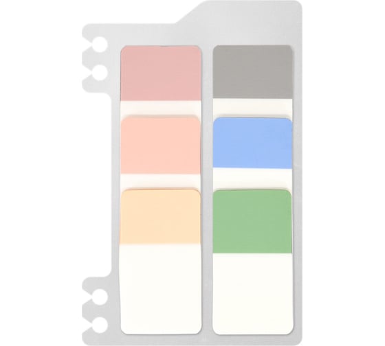 Закладки клейкие пастельные BRAUBERG Pastel, пластиковые, 45x25 мм, 6 цветов х 20 листов 115580