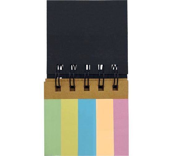Закладки клейкие в книжке Pastel 200 штук: 50x15 мм 5 цветов х 25 листов, 50x75 мм 3 цвета х 25 листов, BRAUBERG 115582
