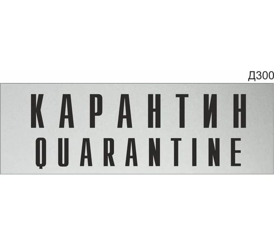 Информационная табличка GRM карантин quarantine прямоугольная д300 300x100 мм 1 шт 218000115-300