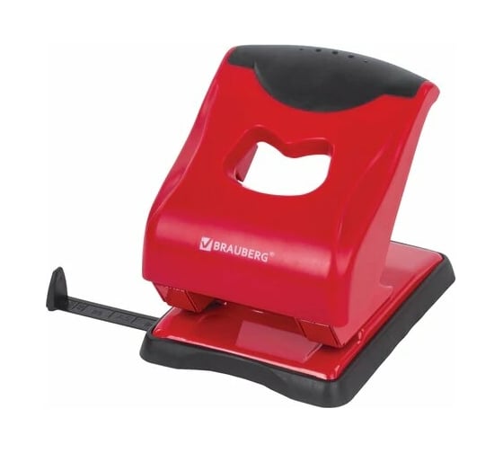 Дырокол BRAUBERG JET PRO до 40 листов, красный/черный 228603