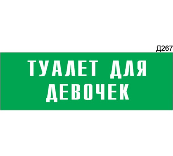 Информационная табличка GRM туалет для девочек прямоугольная д267 300x100 мм 1 шт 218000115-267