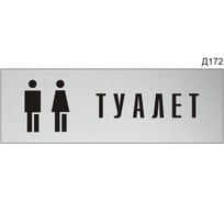 Информационная табличка GRM туалет с пиктограммой прямоугольная д172 300x100 мм 1 шт 218000115-172