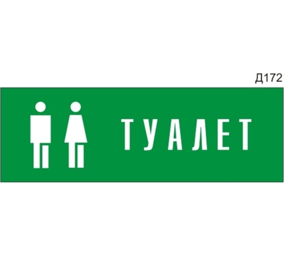 Информационная табличка GRM туалет с пиктограммой прямоугольная д172 300x100 мм 1 шт 218000115-172