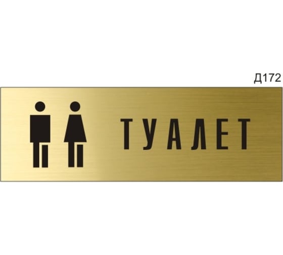 Информационная табличка GRM туалет с пиктограммой прямоугольная д172 300x100 мм 1 шт 218000115-172